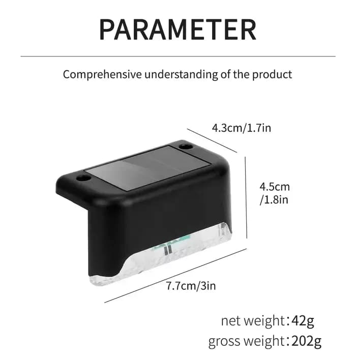 Lampes solaires à LED étanches pour marches extérieures, rampe, escaliers, clôture, cour, chemin de