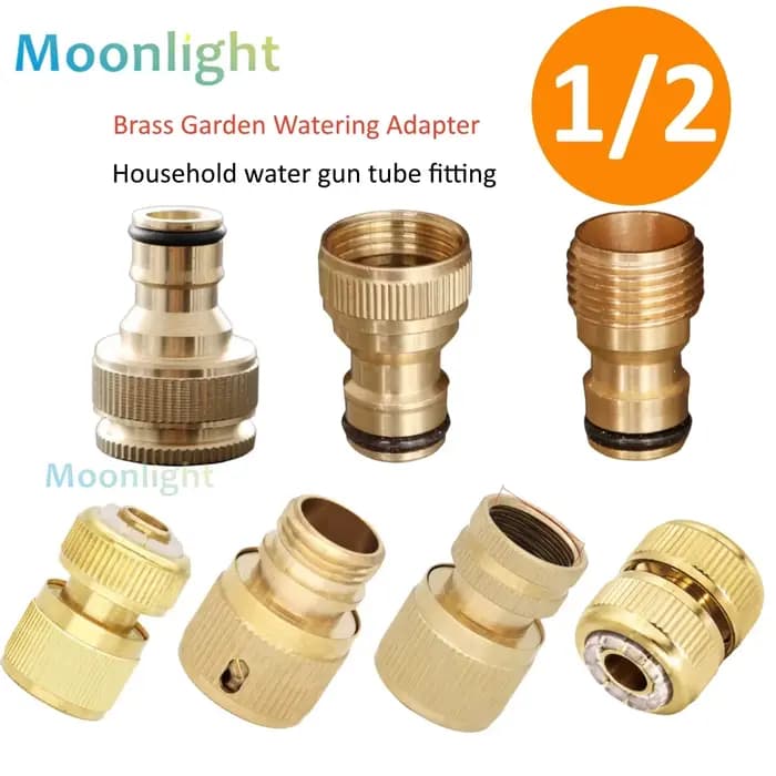 Connecteur rapide à filetage 1/2, adaptateur d'arrosage de jardin en laiton, tuyau d'irrigation gout