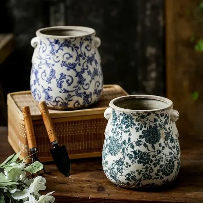 Pot de fleur en céramique Vintage
