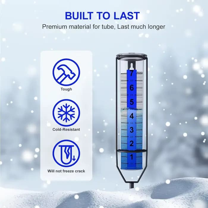 Jauge de pluie 7 ", outil de mesure extérieur en plastique Transparent antigel