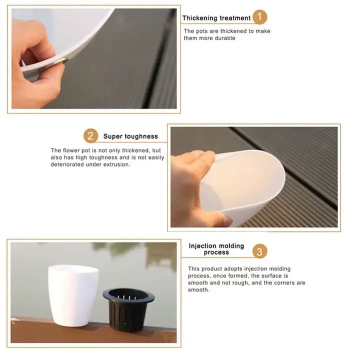 Pot de fleurs automatique en résine pour décoration de bureau, jardin, maison, panier à plantes