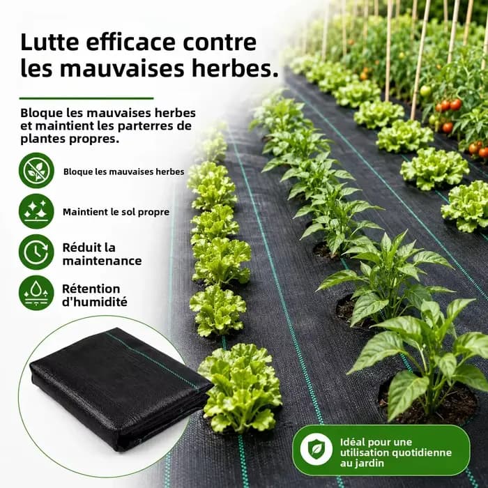Toile géotextile perméable à l'eau pour la lutte contre les mauvaises herbes