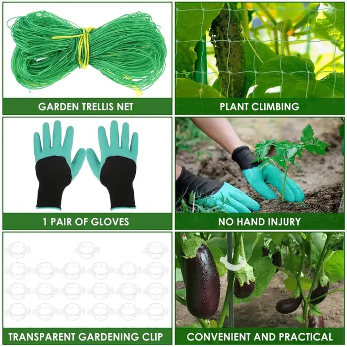 Treillis de jardin en forme de U pour concombres avec filet détachable