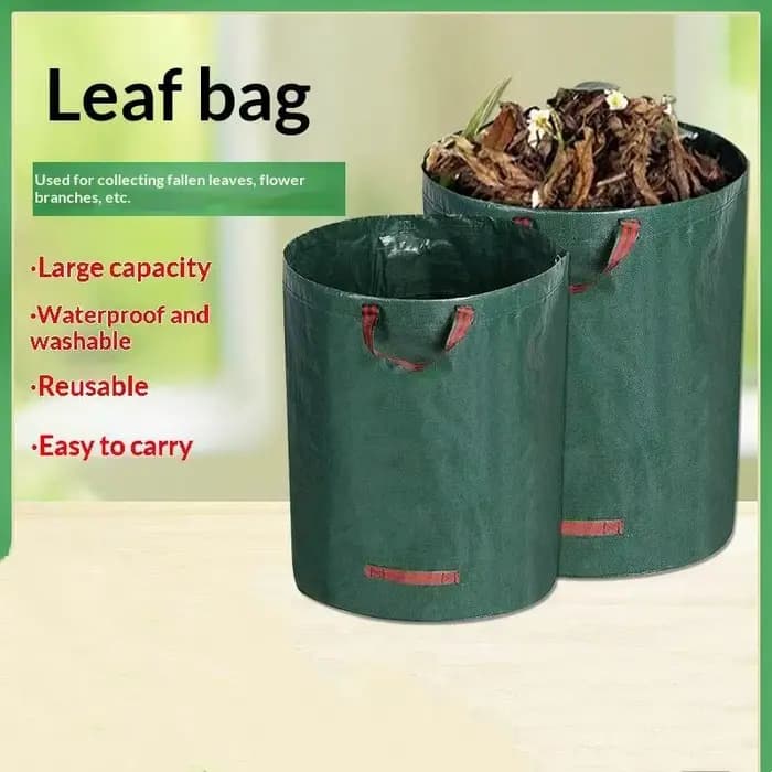 Sacs à déchets de jardin réutilisables grande capacité imperméables avec poignées faciles à saisir pour le nettoyage des débris d'automne à la maison et dans la cour