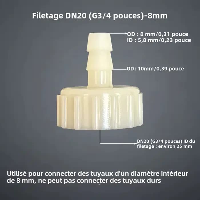 Connecteur de tuyau femelle G3/4 pouces DN20