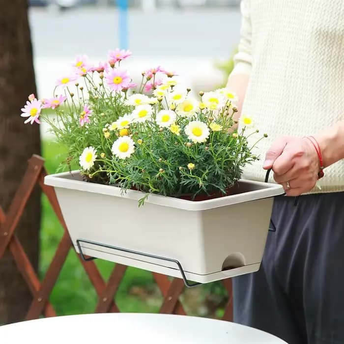 Pot de culture de légumes d'intérieur avec trou de drainage au fond et corde absorbante