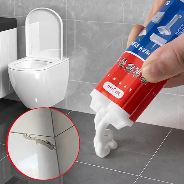 Pâte réparatrice de glaçure pour carrelage et céramique, fixation des copeaux de baignoire, fissures d'évier, super adhérence, émail céramique de porcelaine, séchage rapide, 50ml