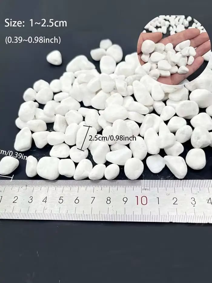 100/300/500G galets blancs pierres décoratives pour plantes-roches de rivière naturelles pour l'aménagement paysager de
