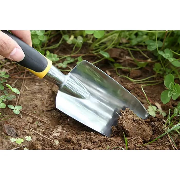 Petite pelle de jardinage en alliage pour plantes et fleurs, pelle à sol ample, désherbage, trous de creusement, outils pour plantation de jardin, poignée antidérapante
