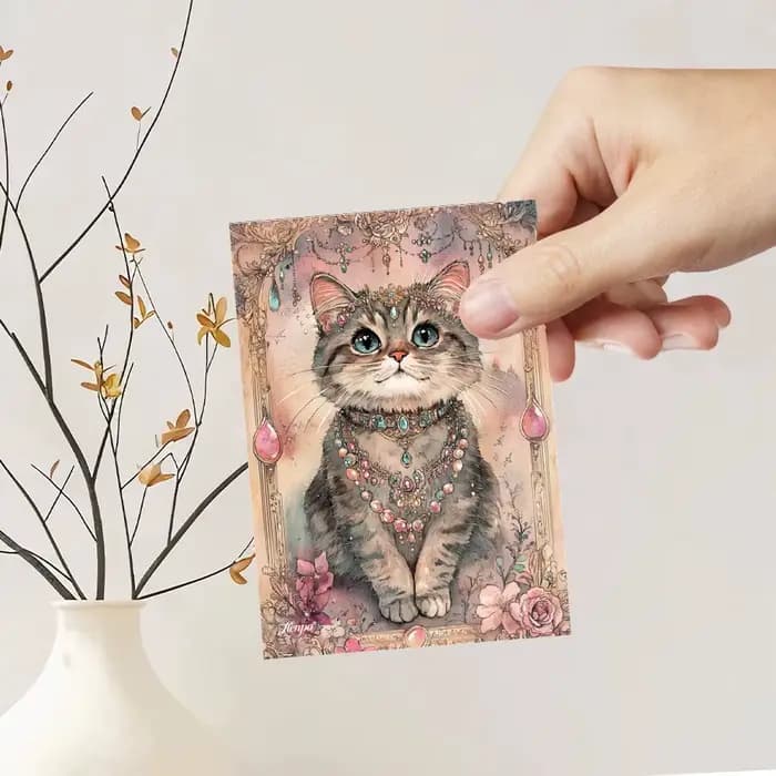 32 pièces, cartes postales style bohème avec motif chat, autocollants muraux, cartes d'envoi, cartes de vœux, cartes postales DIY, cartes postales commémoratives