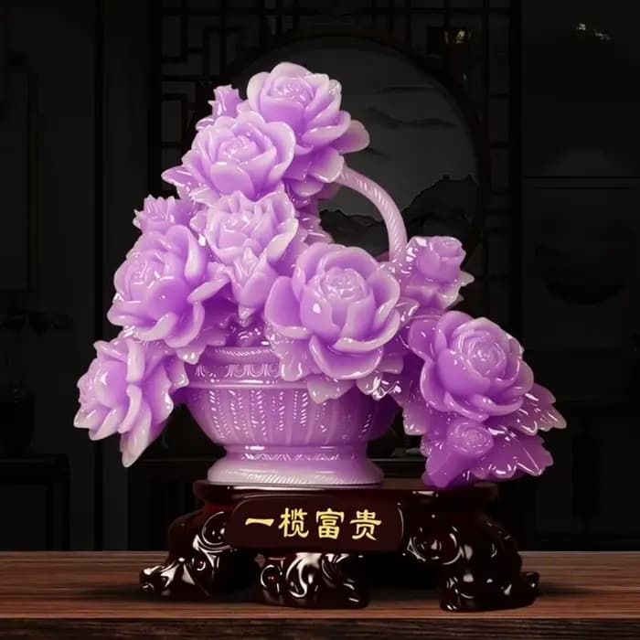 Pot de fleurs violet en résine