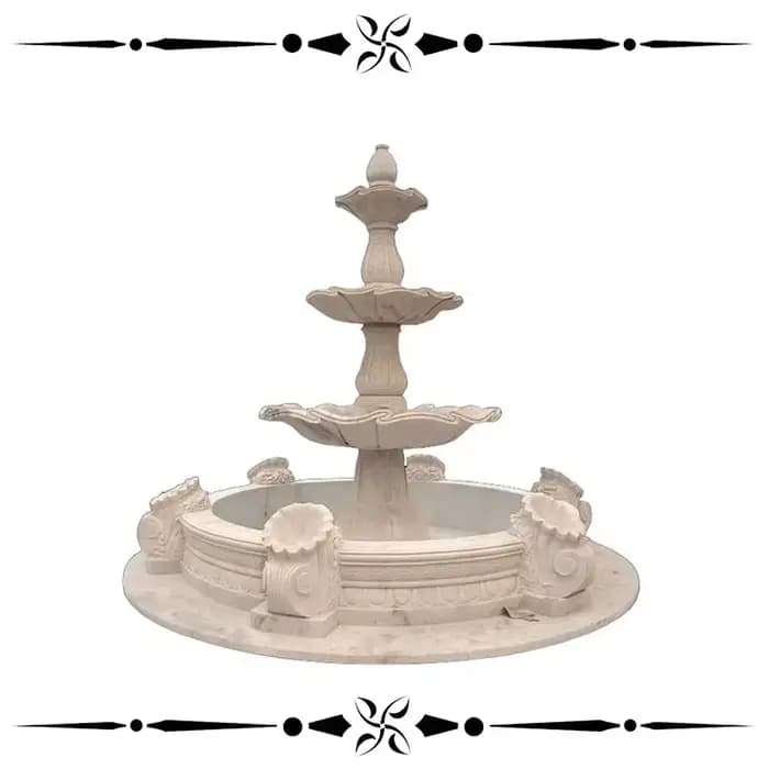 Grande fontaine de jardin d'extérieur