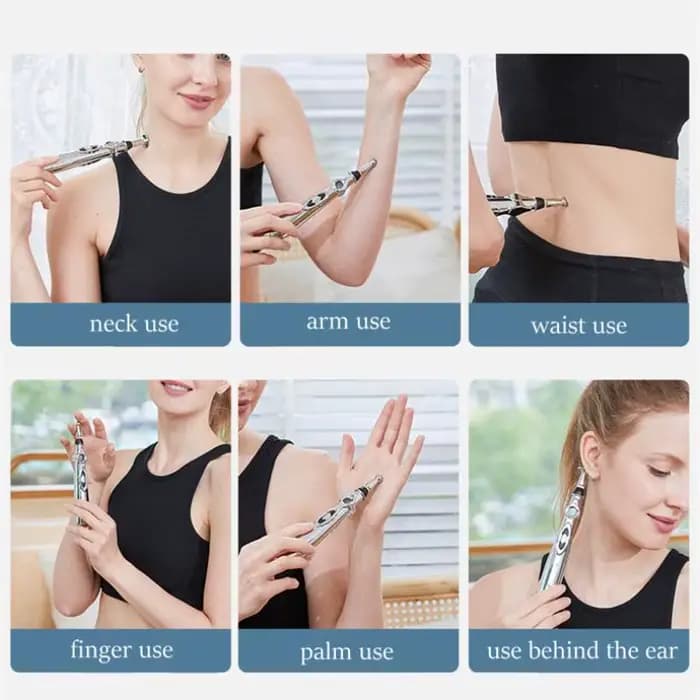 Stylo de Massage électrique à points d'acupuncture, 2/5 têtes, stylo de Massage énergétique méridien, thérapie de soulagement de la douleur, rouleau de beauté du dos, du cou et du visage