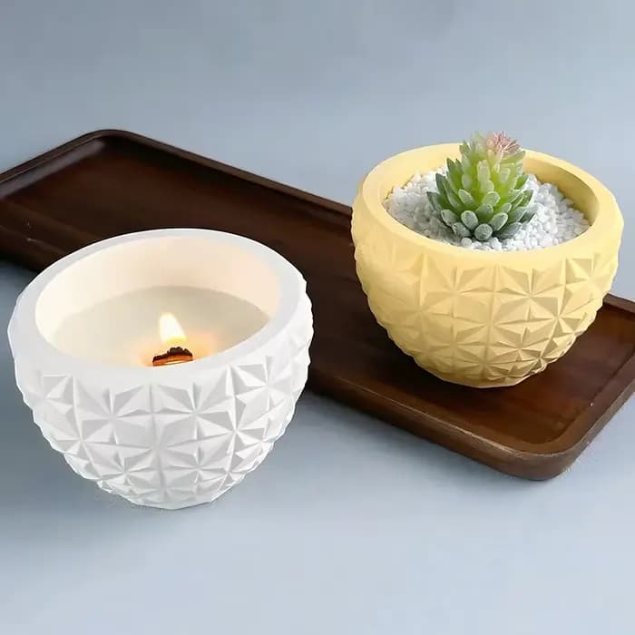 Pot de fleurs de plantes succulentes circulaires en béton