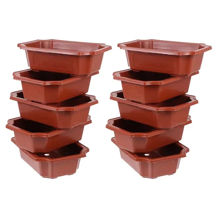 Lot de 10 grands pots de fleurs en plastique pour bonsaï