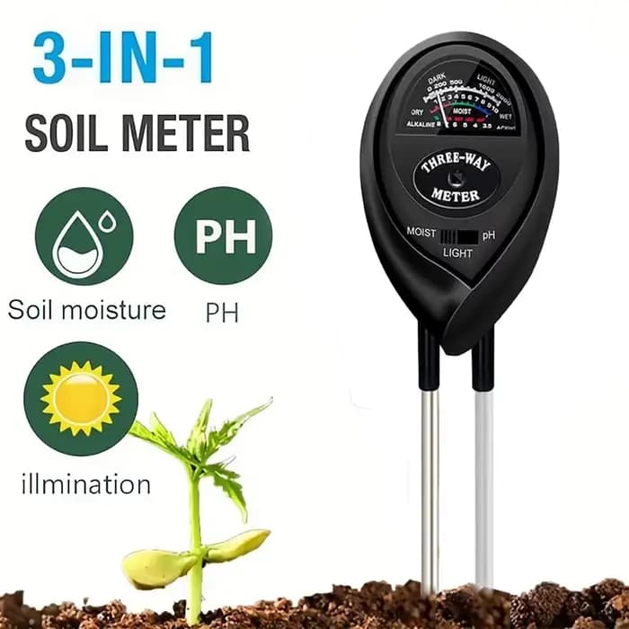 Testeur d'humidité/pH/luminosité du sol 3-en-1