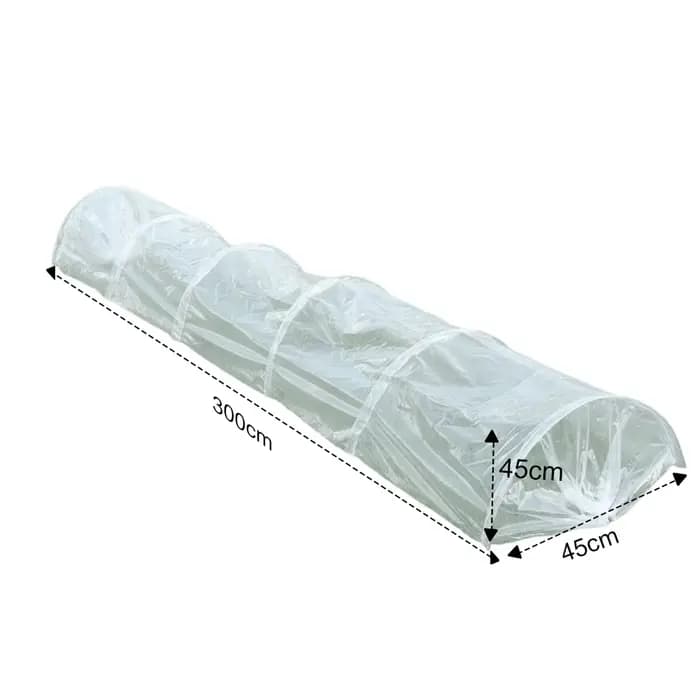 Tunnel de plantation agricole en maille de 3 mètres avec couverture en plastique (support non inclus) – Filet
