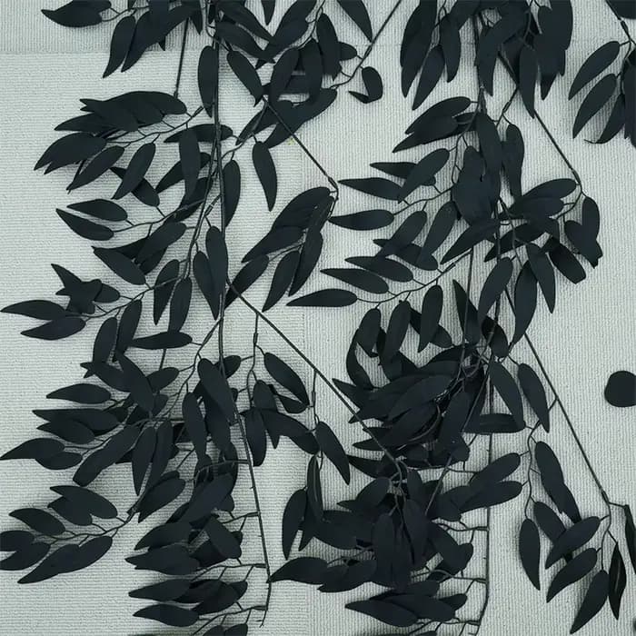 Aritificail noir Eucalyptus feuille de saule rotin plante vigne mariage fleur Arrangement accessoires décor à la maison A4647-3693