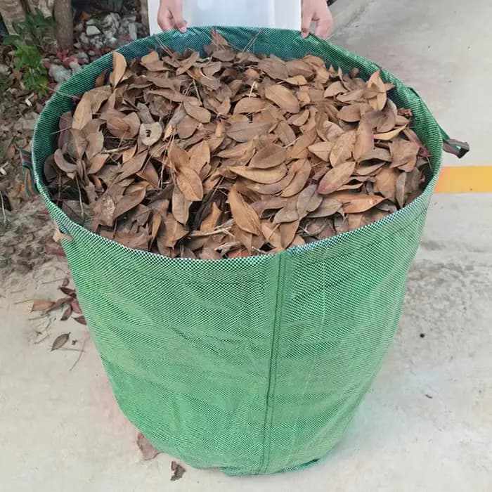 Sacs à déchets de jardin réutilisables grande capacité imperméables avec poignées faciles à saisir pour le nettoyage des débris d'automne à la maison et dans la cour