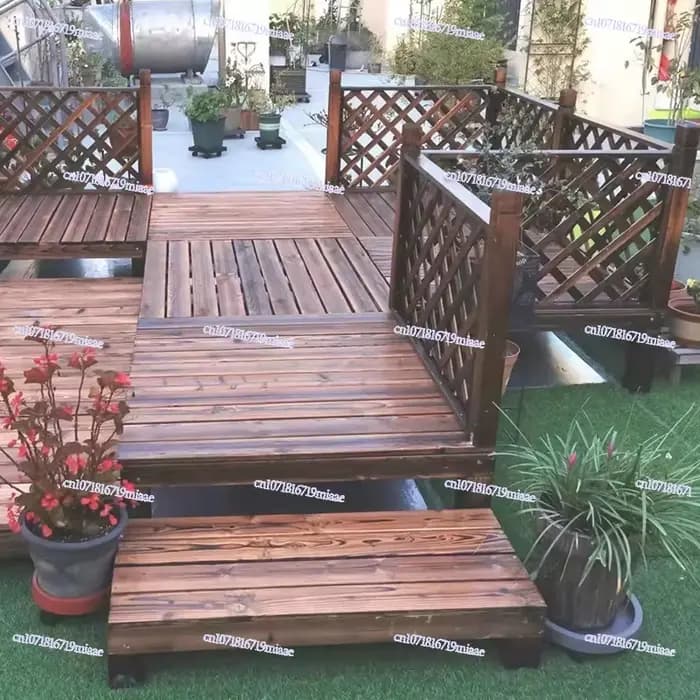 Faire un sol extérieur en bois anticorrosif terrasse jardin cour plancher panneau