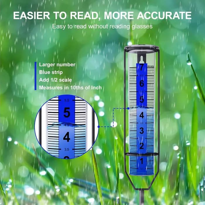 Jauge de pluie 7 ", outil de mesure extérieur en plastique Transparent antigel