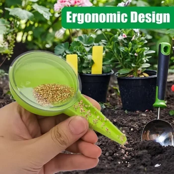 Nouveau Outils de jardinage en plastique réglable planteur à main semoir marqueurs de jardin support d'étiquette
