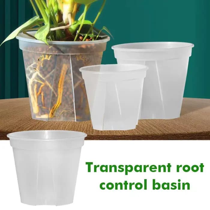 Pots de fleurs en plastique transparent pour contrôle des racines