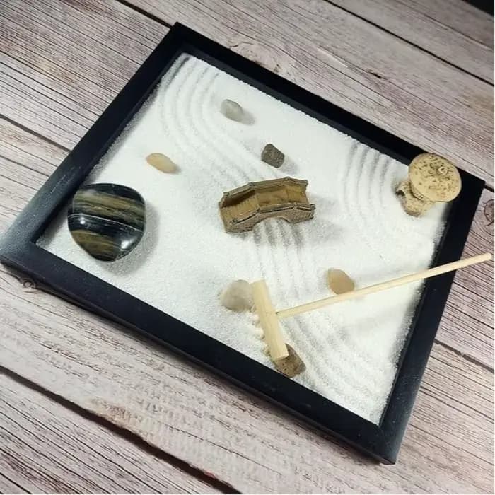 Plateau de sable pour jardin zen - Décoration de bureau - Artisanat et ornements anti-stress