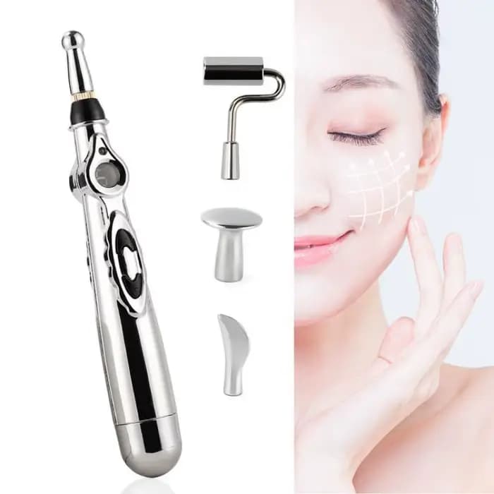Stylo de Massage électrique à points d'acupuncture, 2/5 têtes, stylo de Massage énergétique méridien, thérapie de soulagement de la douleur, rouleau de beauté du dos, du cou et du visage