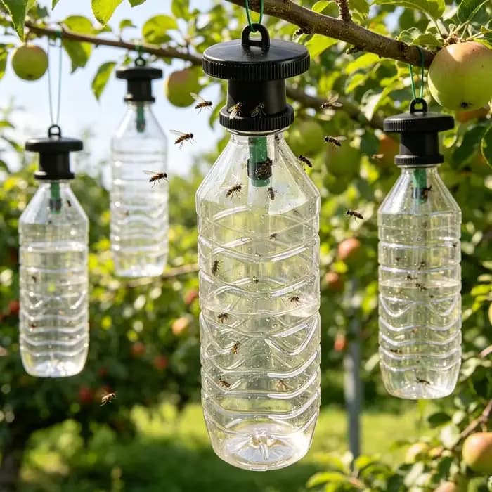 Piège à Phéromones Liquide Anti-Moucherons Attrape-Moucherons Drosophila Attrape-Guêpes Jardin Verger Contrôle des