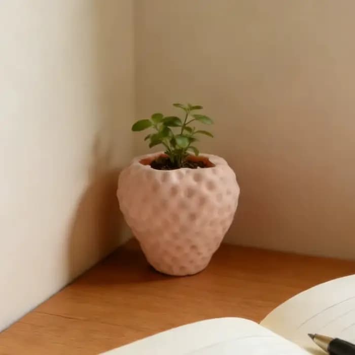 Pot de fleurs amusant imprimé en 3D en forme de fraise