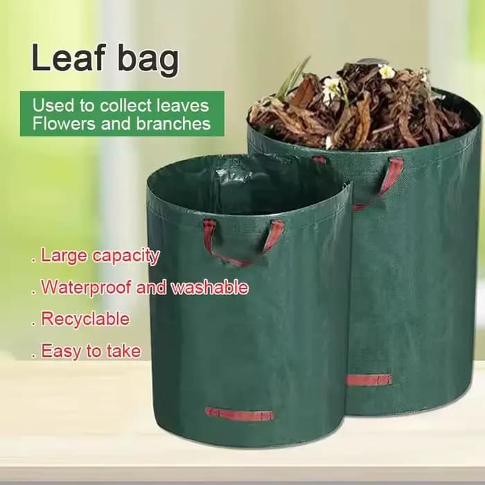 Sac de Jardin Pliable avec Couvercle pour Déchets