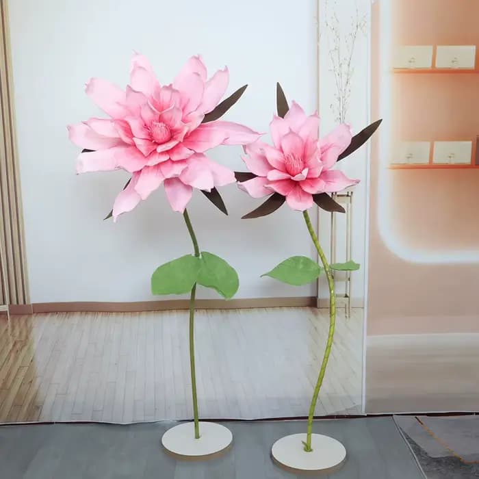 Grande fleur artificielle de magnolia PE rose