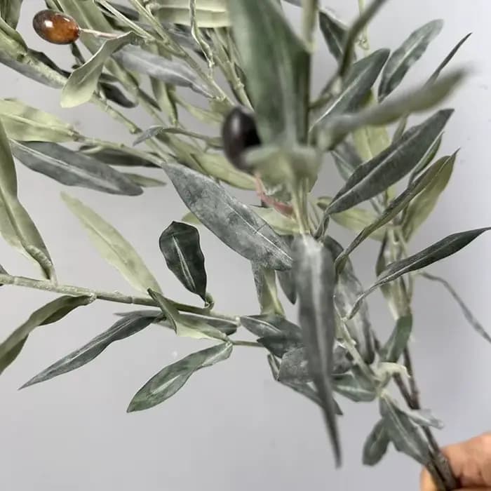 Branche d'olivier artificielle en plastique avec fruits