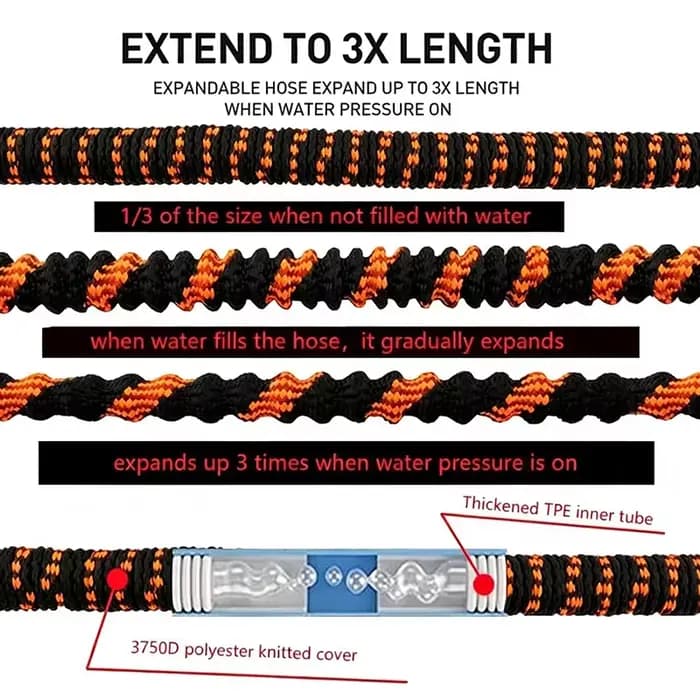 Tuyau d'arrosage extensible pratique et flexible