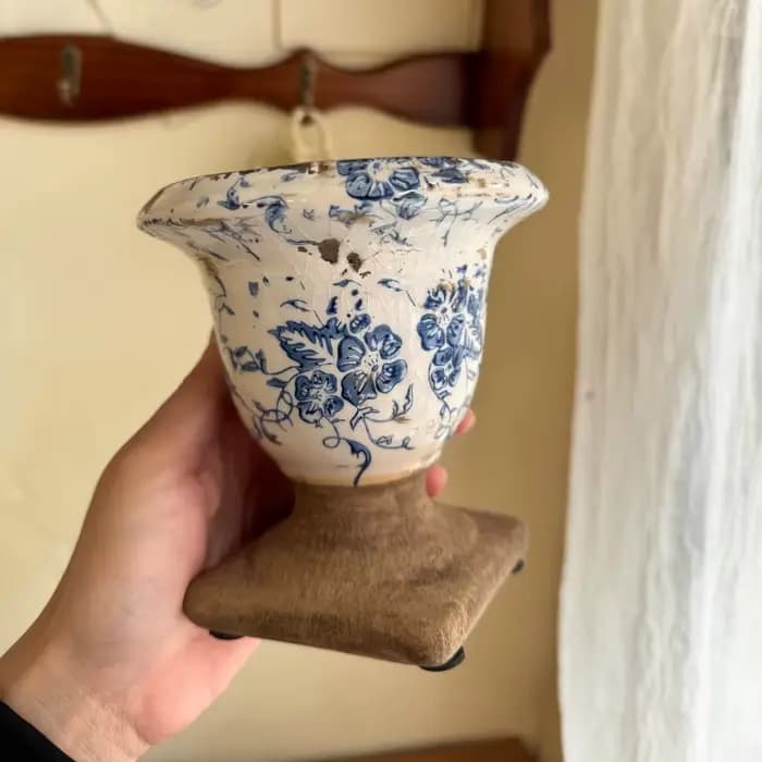 Pot en céramique rétro français pour plantes