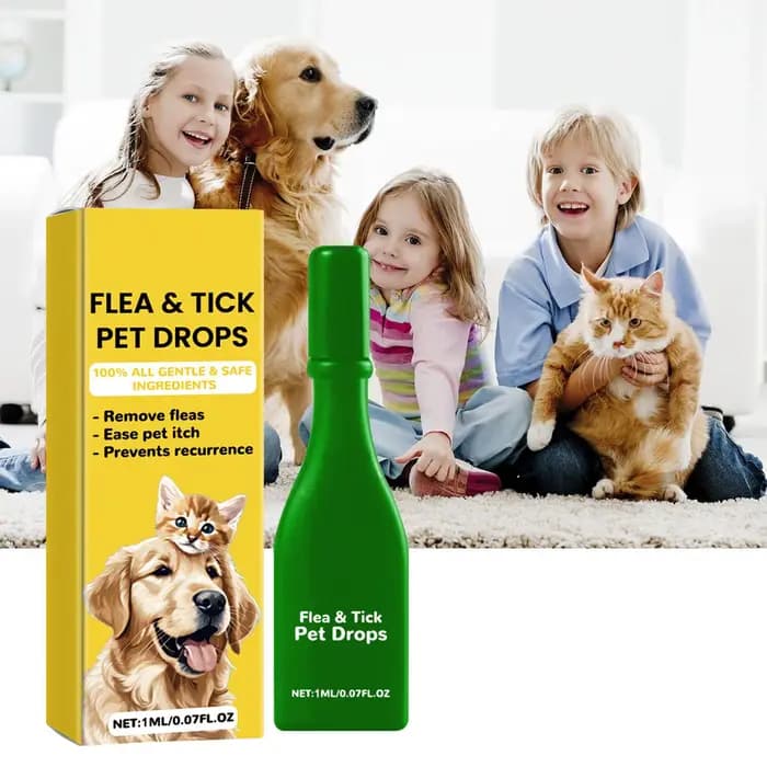 Gouttes anti-puces pour chiens et chats 1 ml – Élimine les puces, soulage les démangeaisons cutanées, traite les tiques, répulsif externe contre les insectes pour animaux de compagnie