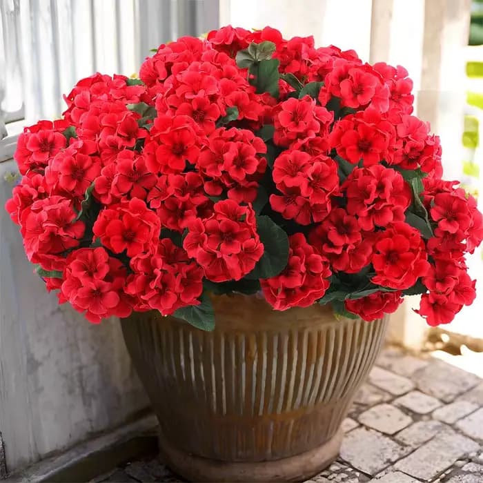 Fleurs artificielles de géranium pour l'extérieur