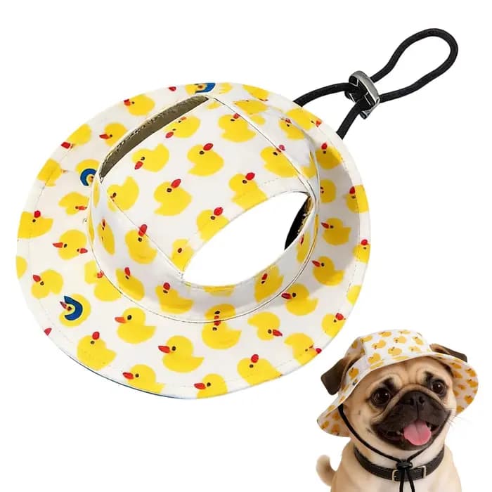 Chapeau de soleil pour chien, chapeau réglable pour chien, casquettes à imprimé mignon, chapeau de protection solaire UV pour animaux de compagnie, pour les promenades et les activités de plein air, c
