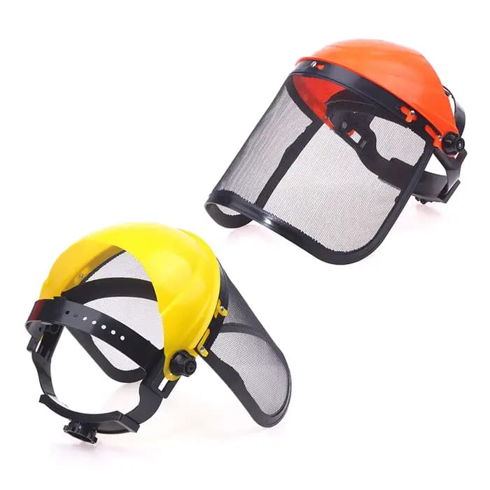 Casque de sécurité pour débroussailleuse avec masque de protection intégral en maille pour la forêt