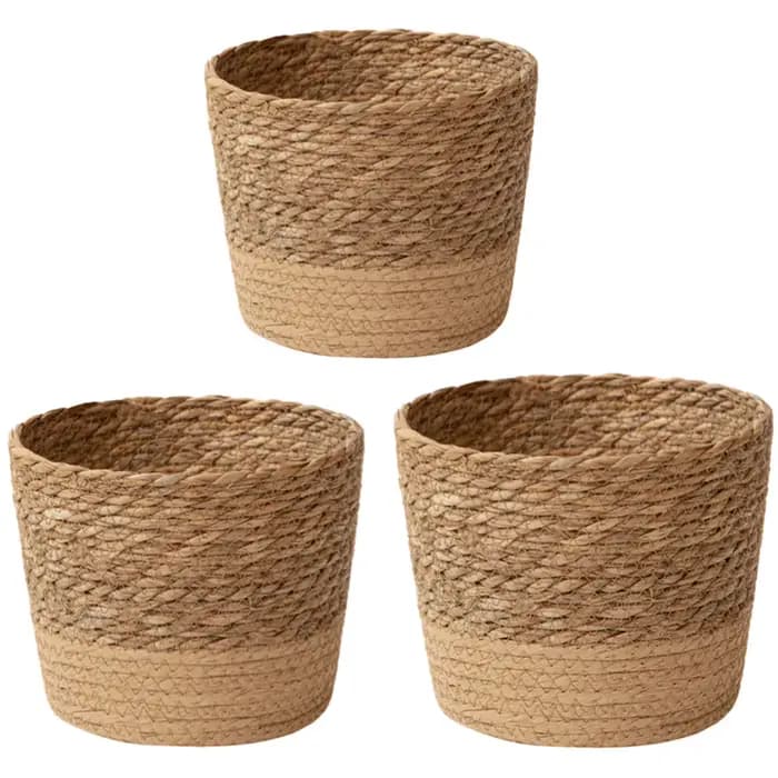 Panier de rangement en rotin tressé pour plantes