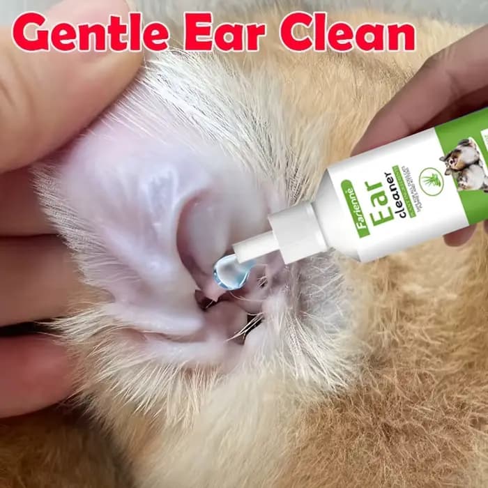 Nettoyant auriculaire naturel à base de plantes pour chiens et chats, 60 ml, élimine cérumen et saletés, soin quotidien doux à domicile, liquide nettoyant facile à utiliser