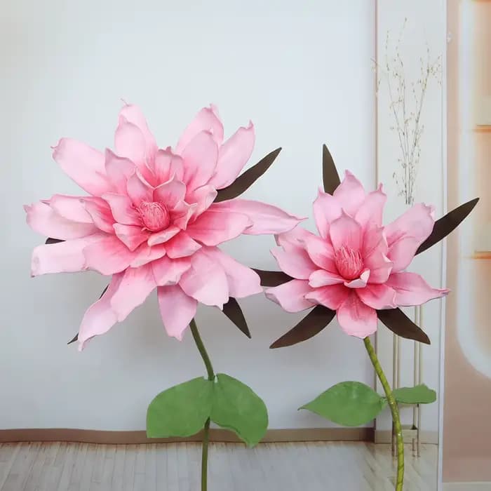 Grande fleur artificielle de magnolia PE rose