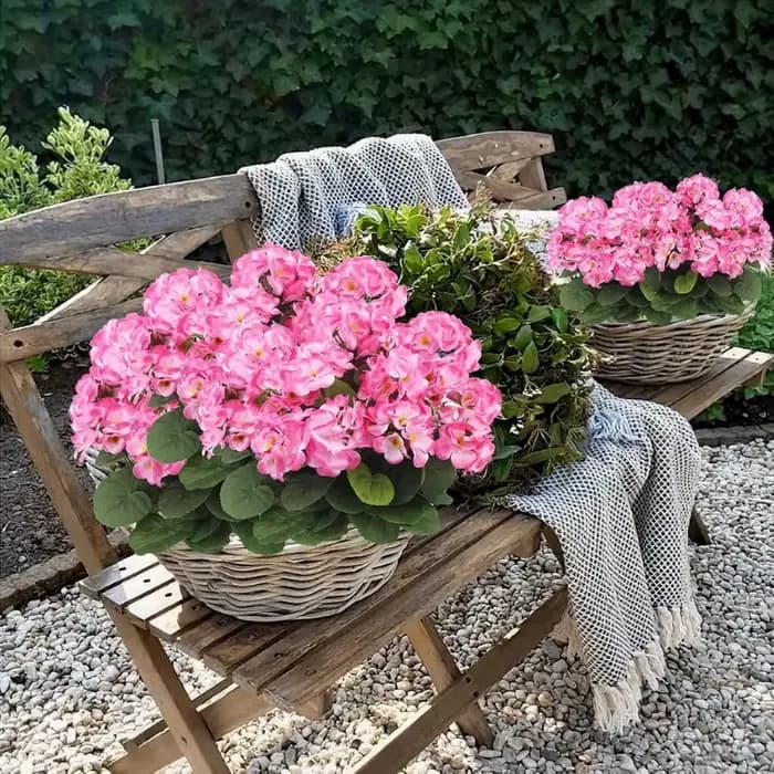 Bouquet de 3 Géraniums Artificiels pour la Décoration Intérieure