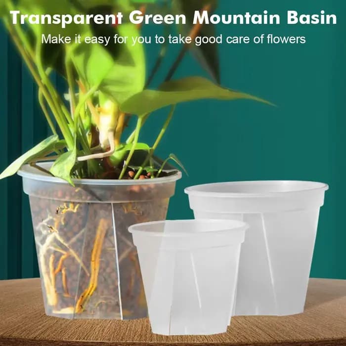 Pots de fleurs en plastique transparent pour contrôle des racines