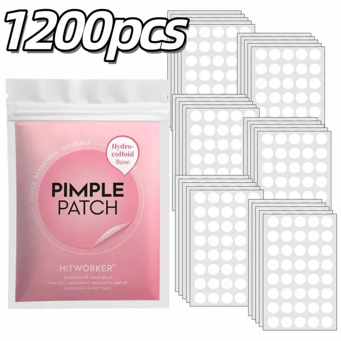 800/1200 Patchs Hydrocolloïdes Anti-Acné à l'Acide Salicylique – Haute Absorption, Couvre les Imperfections Invisiblement, Traitement Localisé, Soin de la Peau