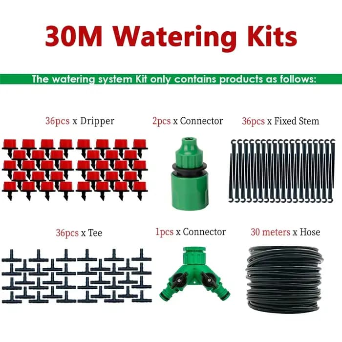 Système d'irrigation goutte-à-goutte DIY pour serre 10M-30M
