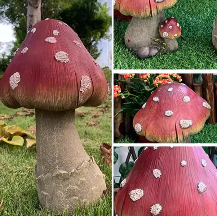 Simulation créative de jardin en résine de champignon
