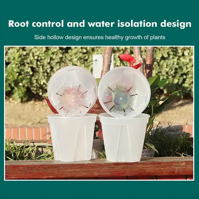 Pots de fleurs en plastique transparent pour contrôle des racines