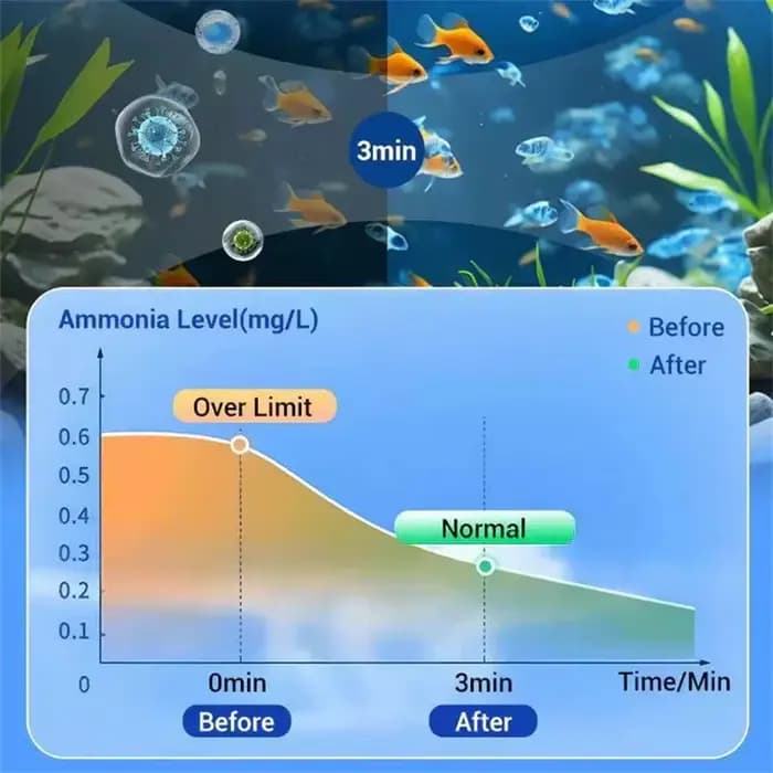 Comprimés de purification d'eau pour aquarium, détoxifiant d'ammoniac pour aquarium d'eau douce, éliminateur d'algues, adapté aux aquariums et aux bassins à poissons